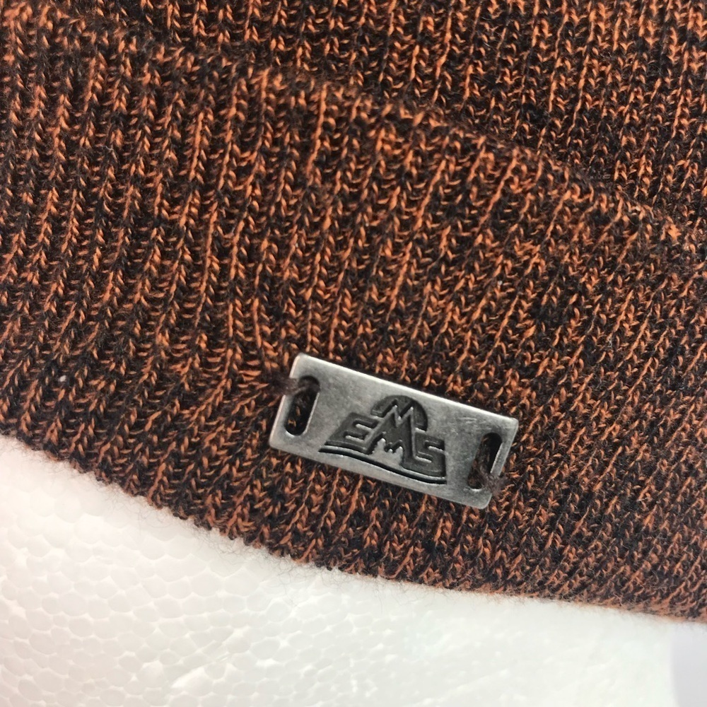 EASTERN MOUNTAIN SPORTS Unisex beanie knit cap hat brown and black One Size NWT - Picture 7 of 12